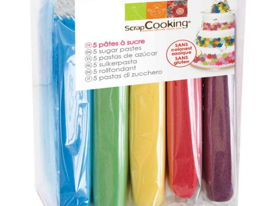 Pâtes à sucre de 5 couleurs x 80 g